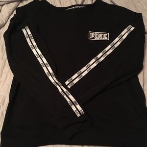 Victoria Secret Pink black sweater with white